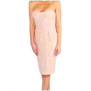 French Connection Spicey Sequin Strapless Mini Dress Grey/Pink Spicy Size 8‎